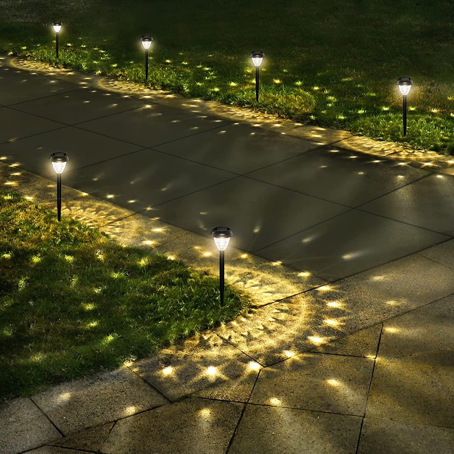 Garden Art Pack of 2 Solar Outdoor Garden Light Solar Powered Lamp Lanter