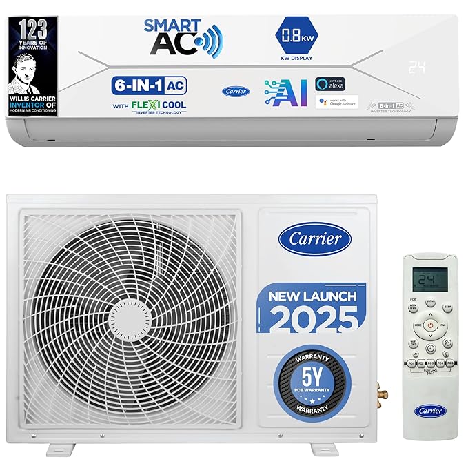Carrier 1.5 Ton 3 Star Wi-Fi Smart Flexicool Inverter Split AC