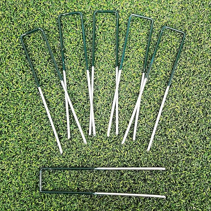 LOLYSIC 100 Pack U Shaped Artificial Grass Pegs