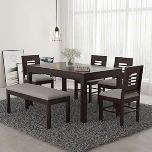 Adichwal Furniture Sheesham Wood 4 Chair with 1 Bench
